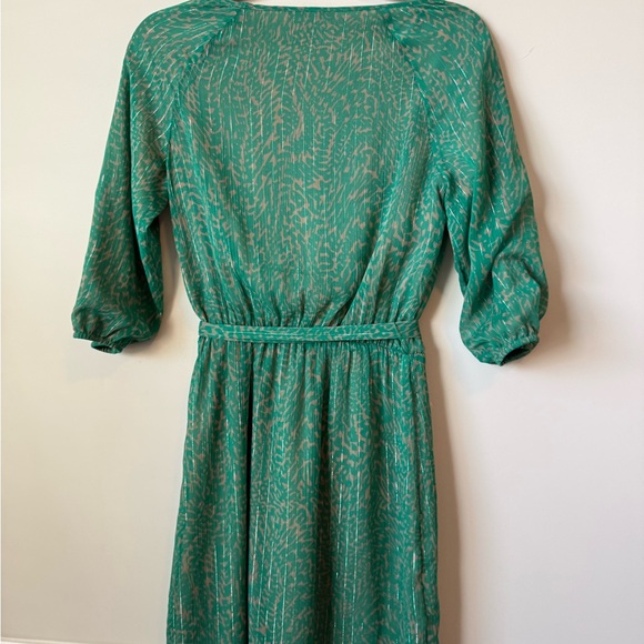 Banana Republic green shimmer belted semi formal dress size 0 - Picture 7 of 9